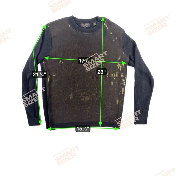 Ted Baker Black Gold Sequin Front Sweater XS Size 0 Long Sleeve - Picture 2 of 5